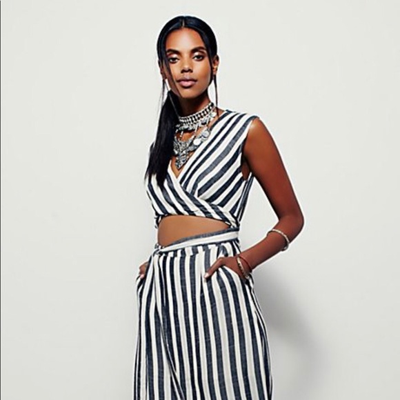 NEW!! FREE PEOPLE LA Babe Stripe Midi Dress -NWOT - Picture 1 of 9